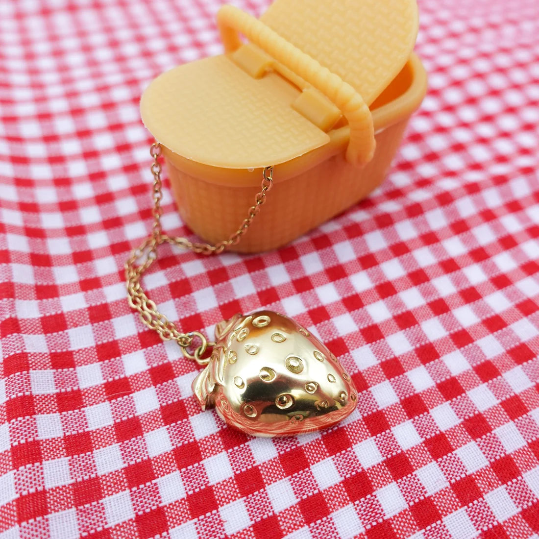 Fidge Strawberry Worry Stone Necklace