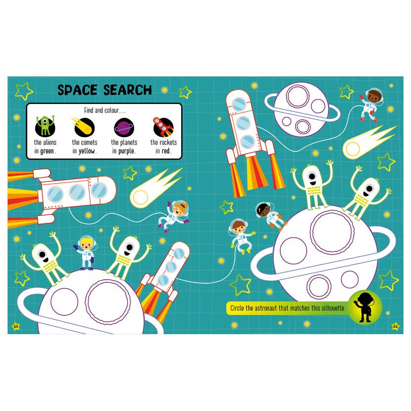 Puffy Stickers Glow in the Dark Space Activity Book