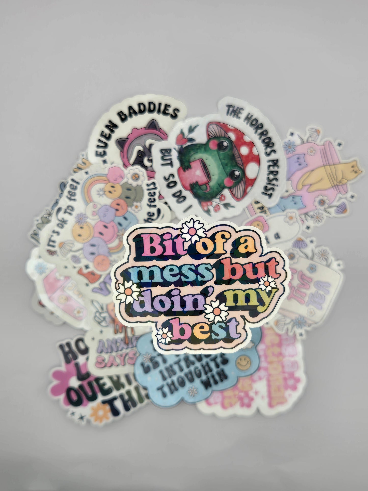 Holographic Mental Health Sticker - Doing My Best