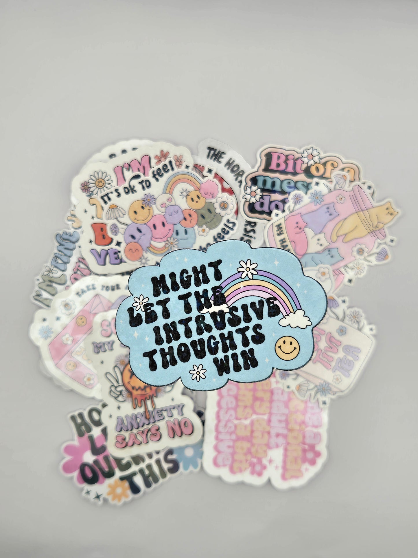 Holographic Mental Health Sticker - Intrusive Thoughts