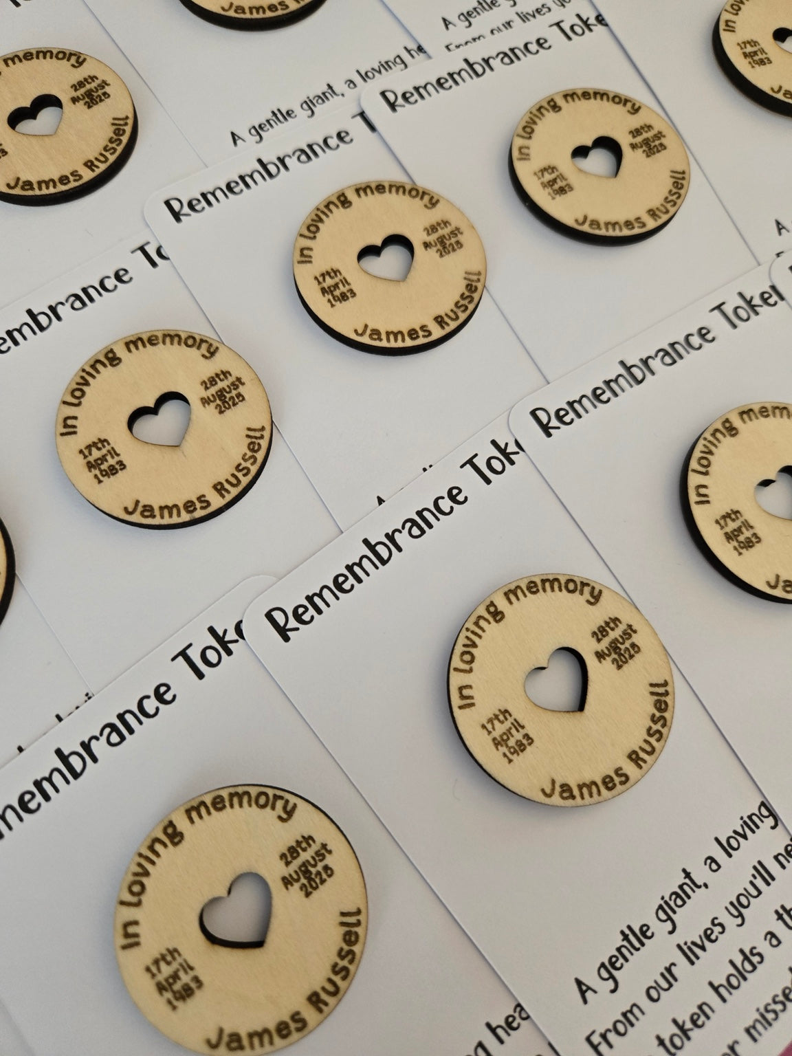 Personalised Wooden Keepsake Tokens