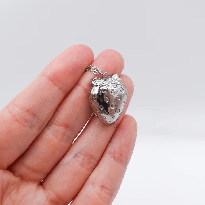 Fidge Strawberry Worry Stone Necklace