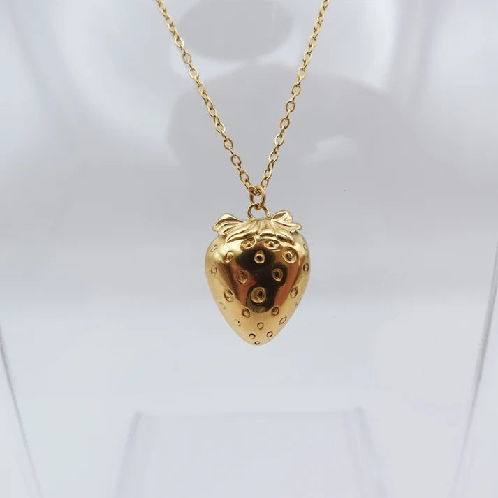 Fidge Strawberry Worry Stone Necklace