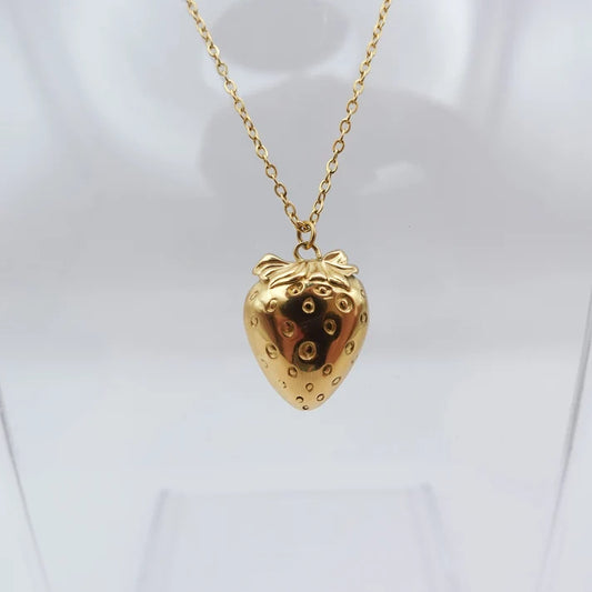 Fidge Strawberry Worry Stone Necklace
