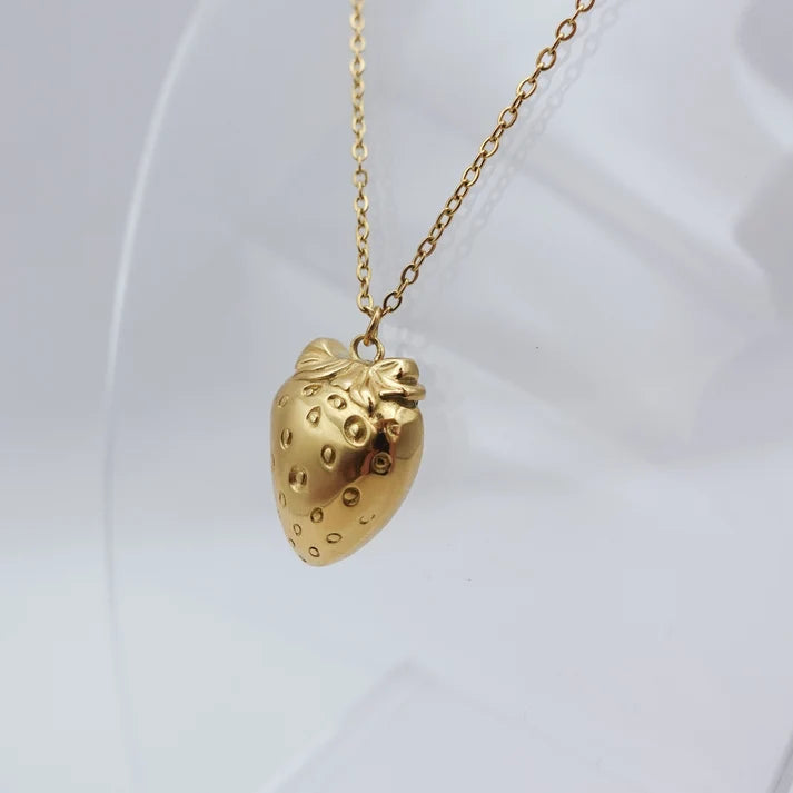Fidge Strawberry Worry Stone Necklace