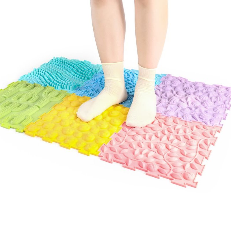Playlearn Massage Sensory Puzzle Floor 6 Tiles - Pastel