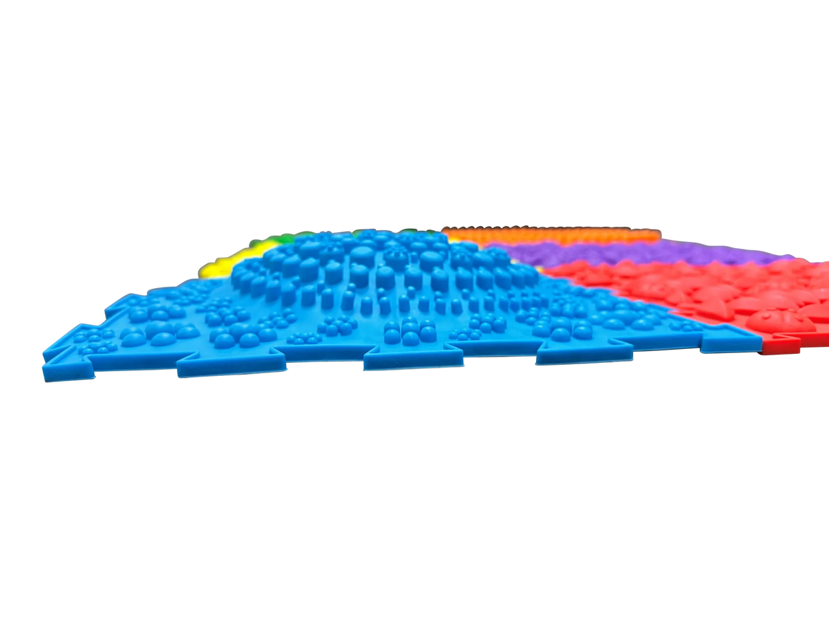 Playlearn Massage Sensory Puzzle Floor 6 Tiles - Bright