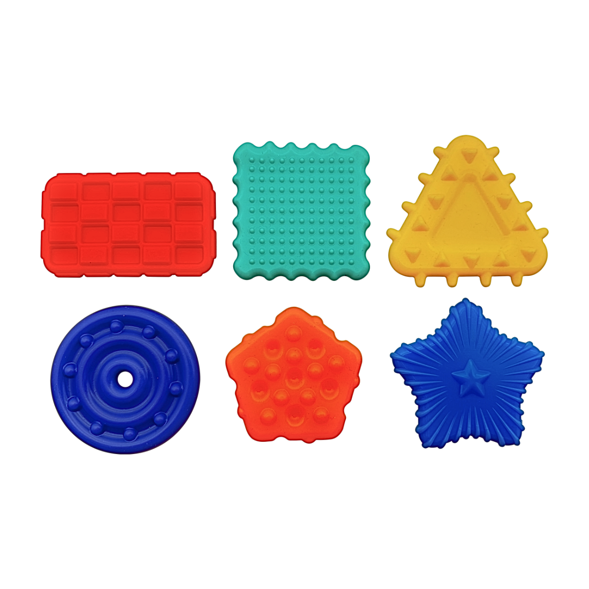 Textured Silicone Tactile Shapes 6 pack