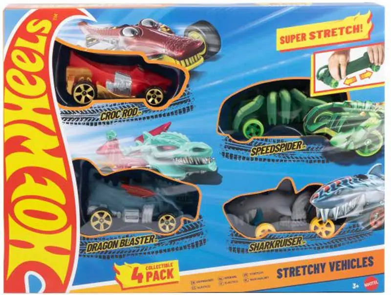 Hot Wheels Stretchy Vehicles 4 pack