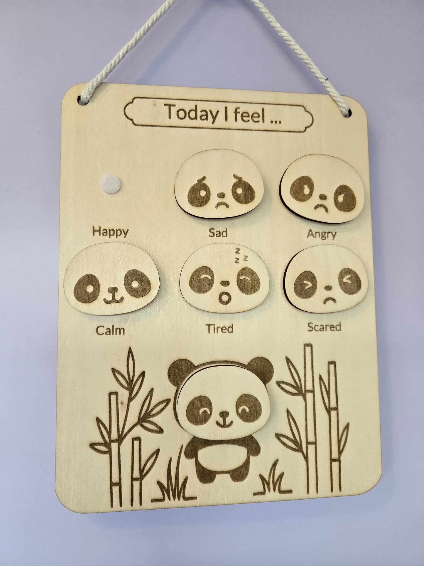 Wooden Emotions Chart - Panda Edition