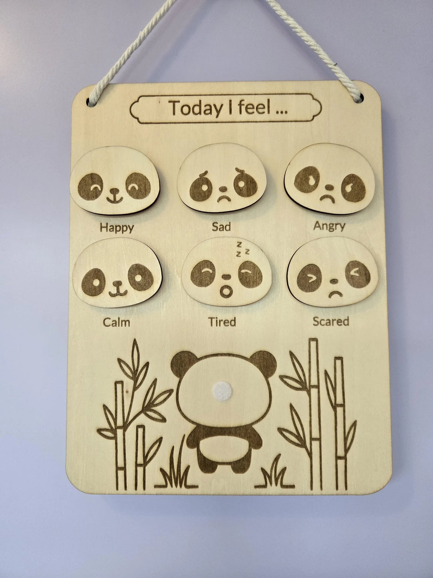 Wooden Emotions Chart - Panda Edition