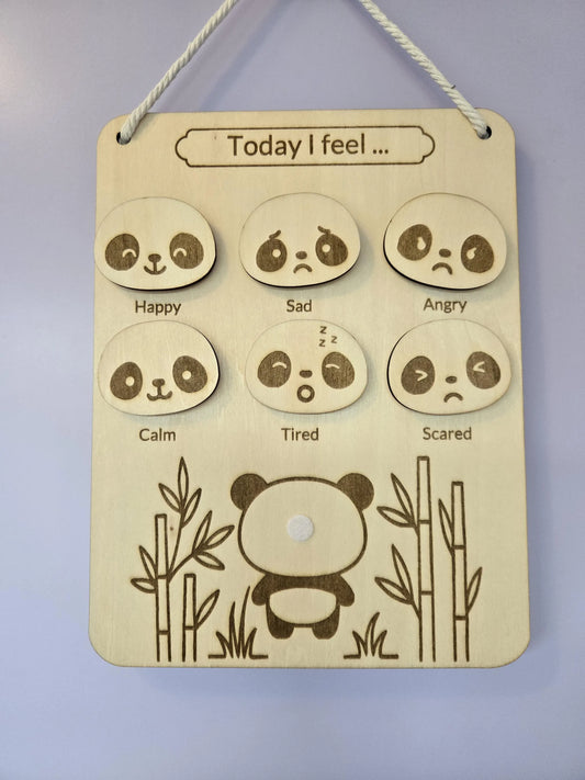 Wooden Emotions Chart - Panda Edition