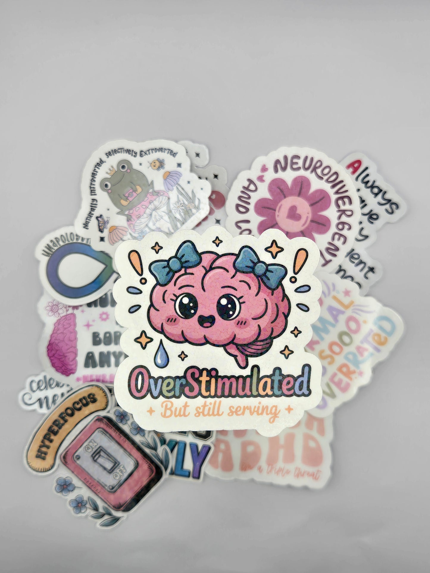 Neurodivergent Holographic Sticker - Overstimulated