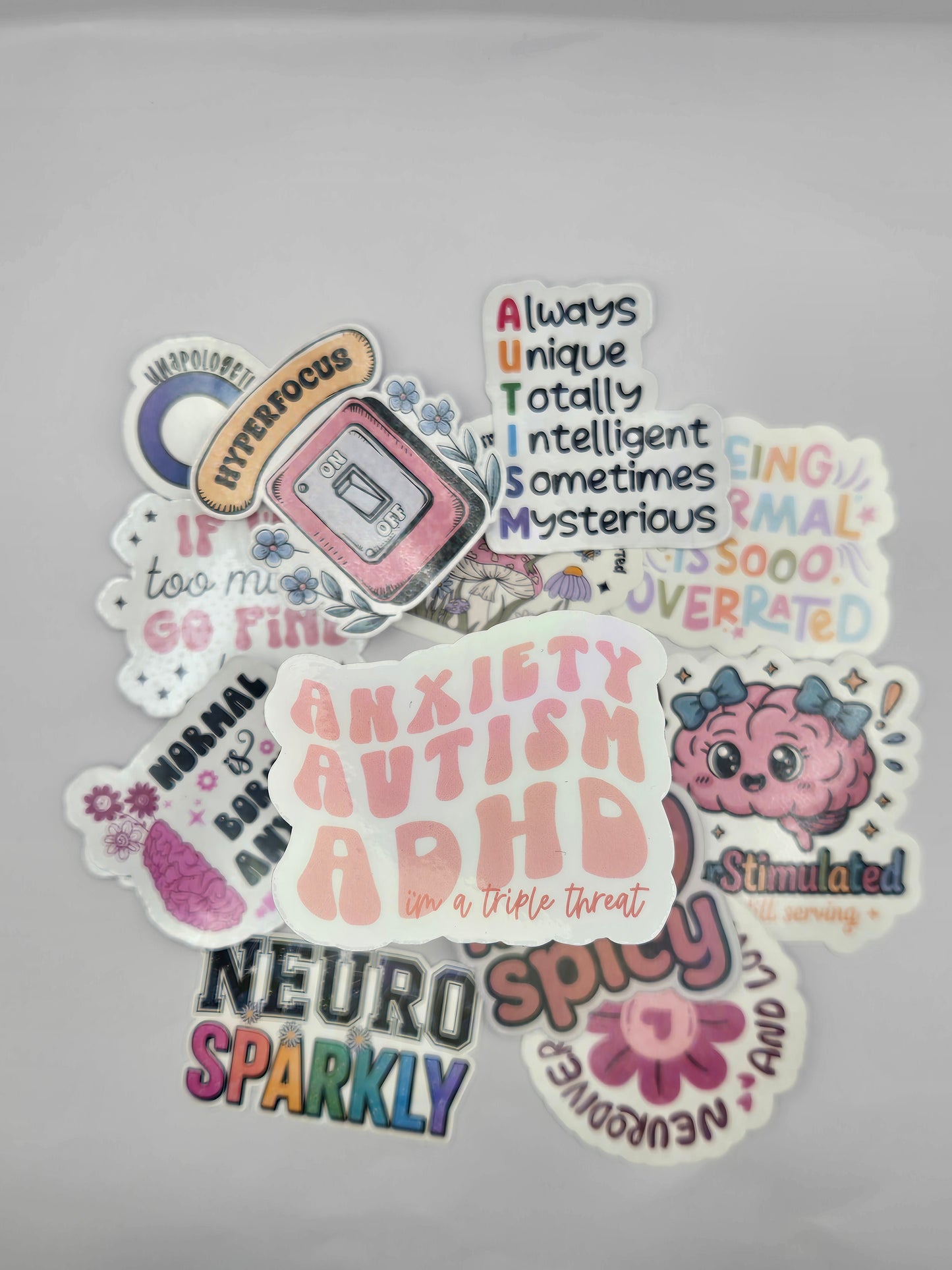 Neurodivergent Holographic Sticker - Triple Threat