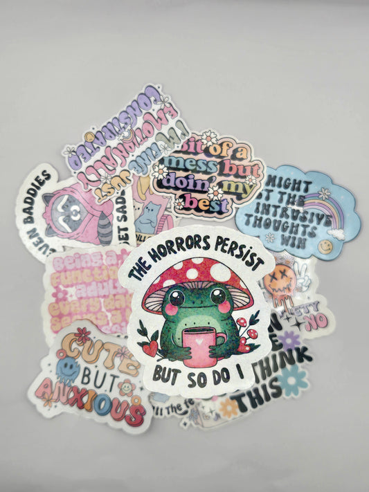 Holographic Mental Health Sticker - The Horrors Persist