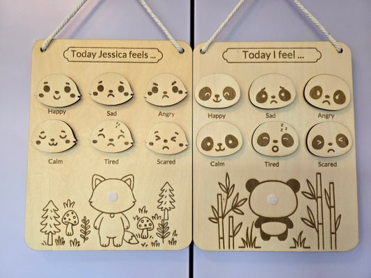 Wooden Emotions Chart - Animal Edition