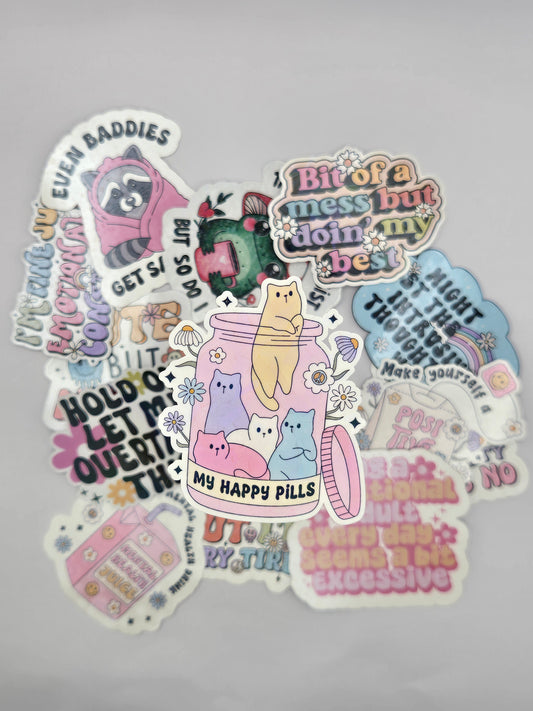 Holographic Mental Health Sticker - My Happy Pills