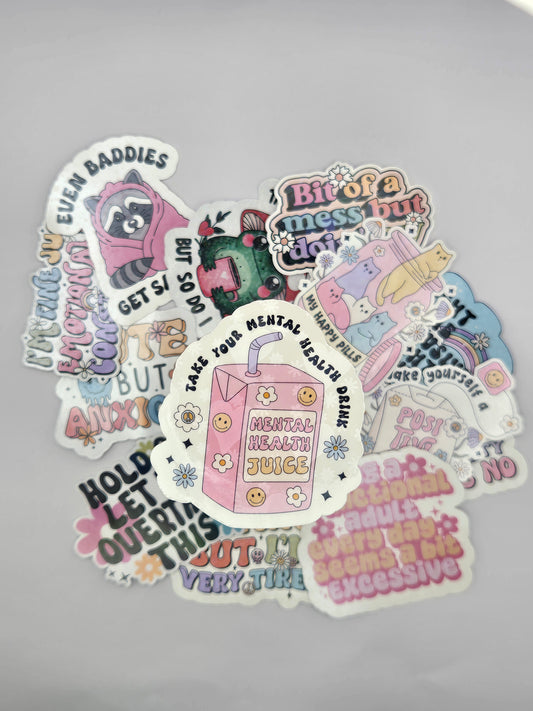 Holographic Mental Health Sticker - Mental Health Juice